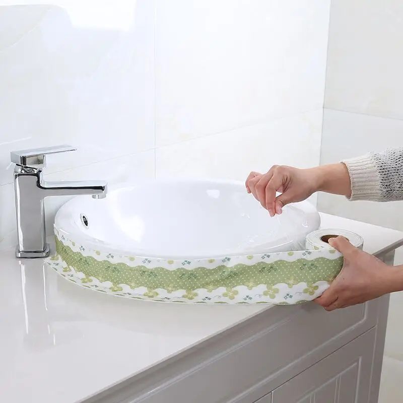 Waterprood PVC Bath Wall Sealing Strip Self Adhesive Tape Kitchen Sink Basin Edge Four Colors Optional 2.8M Cute |