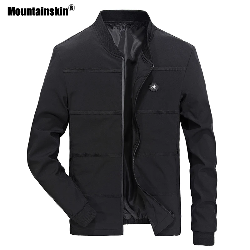 Мужская куртка пилот Mountainskin Весенняя бейсбольная в стиле хип хоп приталенная