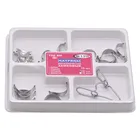 Контурные металлические матрицы седла + зажим  1,310, 18 шт.кор., Сделано в России, стоматологическая матрица, полный комплект для замены зубов