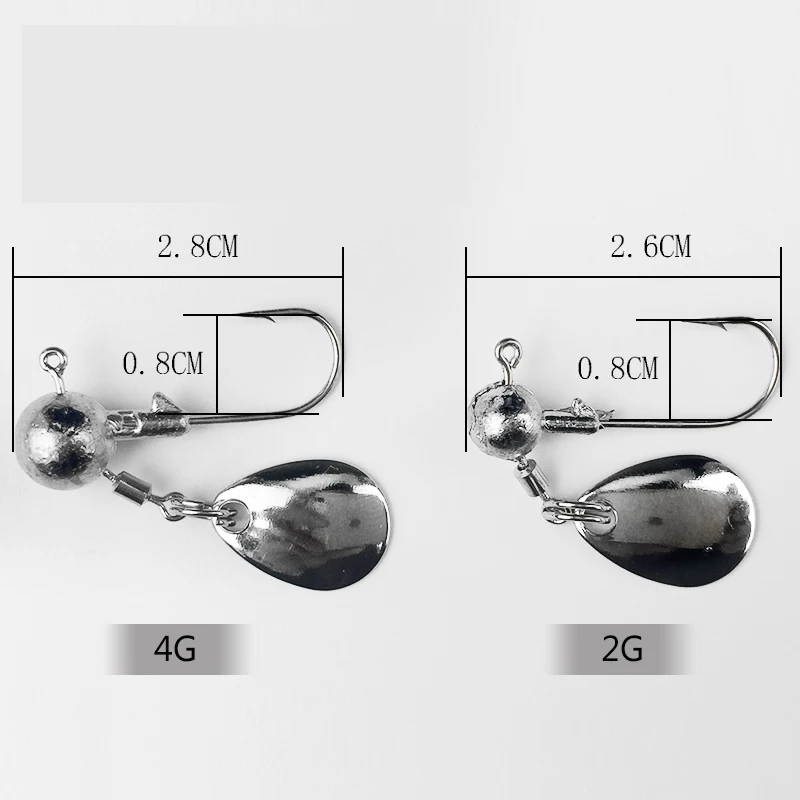 5 шт./лот высококачественный 2 г/4 г свинцовая головка крючок джиг приманка