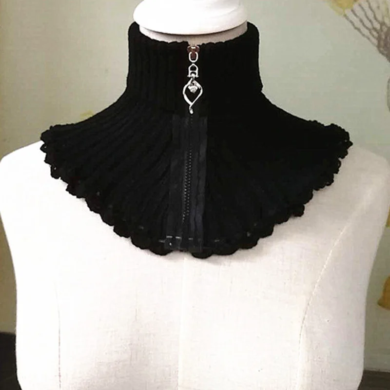 

Прошитый вручную вязаный крючком бамбуковый уголь полувысокий вязаный шерстяной воротник поддельные шарфы для женщин шали Пашмина Чистый ...