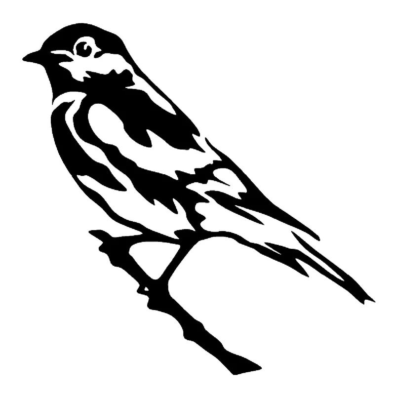 

15 см * 15 см Птица на ветке модные наклейки на животных виниловые наклейки черный/серебристый S3-5446