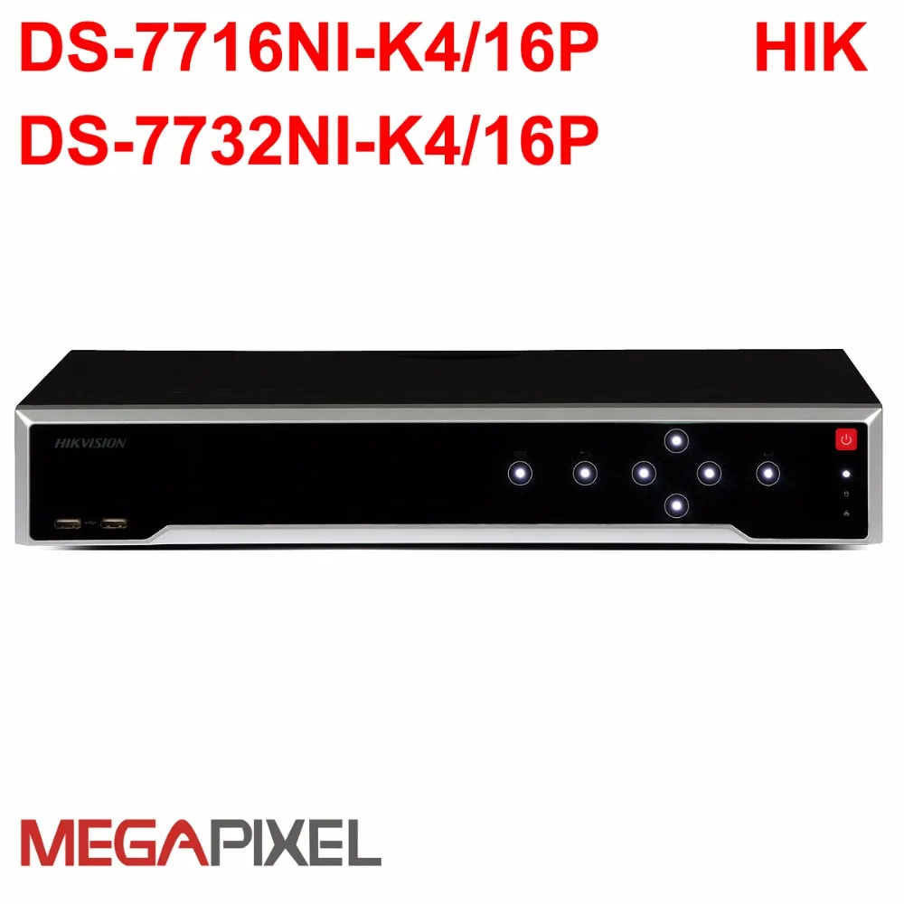 Hikvision cctv видео рекордер NVR встроенный Plug Play 4K DVR DS-7716-K4/16 P 16ch PoE 8mp ip камера охранная
