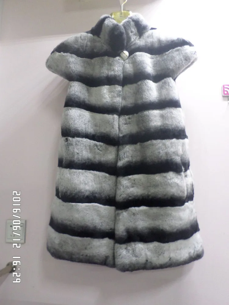 Linhaoshengyue Chinchilla rex rabbit fur vest
