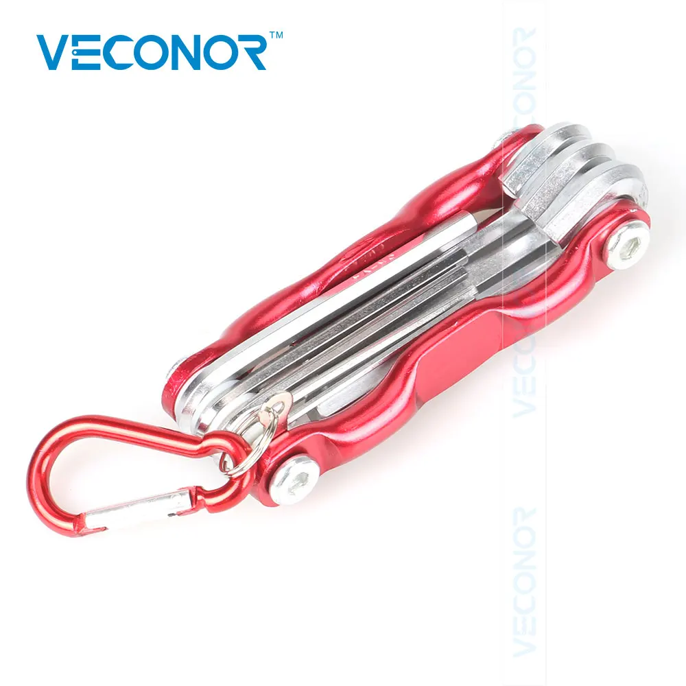Veconor 8 шт. Алюминий Складной Набор шестигранных ключей с карабином шестигранный