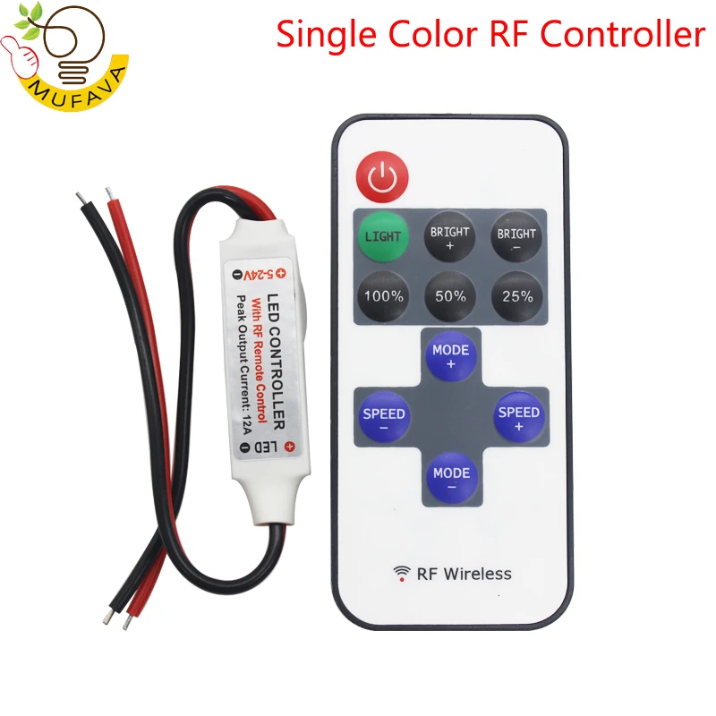 DC 5 ~ 24V RF беспроводной пульт дистанционного управления диммер 24/44 клавиши общие
