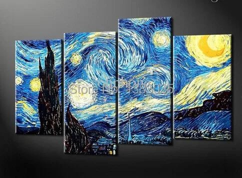 Звездная Ночь Винсента ван Гога Репродукции Ручной Абстрактная Живопись Маслом 4