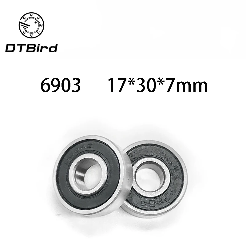 2 шт. 6903 2RS 6903RS 6903rs rs Глубокие шаровые подшипники 17x30x7 мм Бесплатная доставка