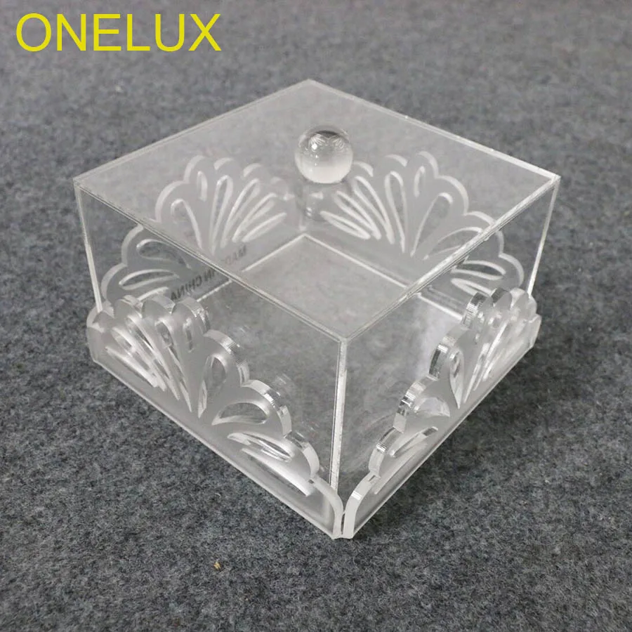 Лазерная резка акриловая коробка шоколада, Lucite закуски лоток для хранения с крышкой