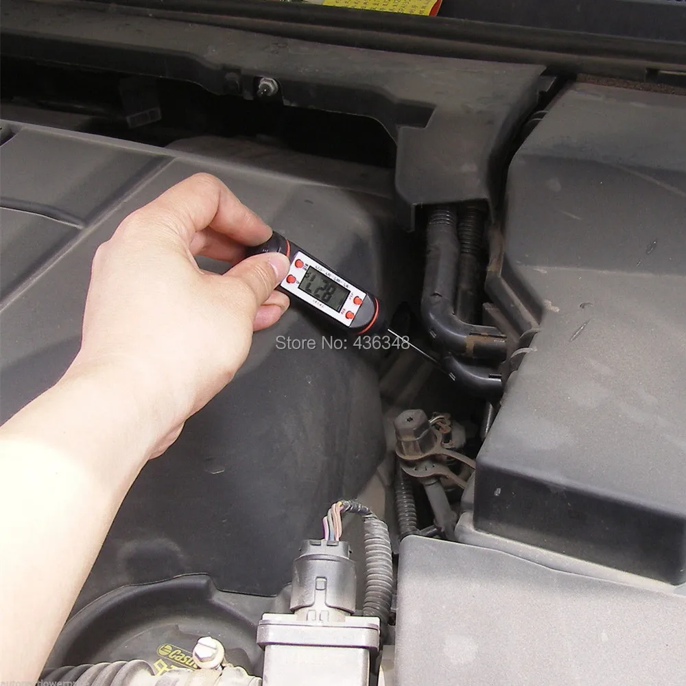 

Car Air Conditioning Thermometer Water Coolant Tank Temperature Tester Detector On/off Key Food BBQ AC Thermometer Temp Meter