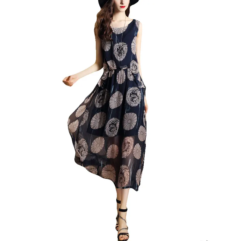 Новый Для женщин Повседневное baisc летние с цветочным принтом праздничное платье