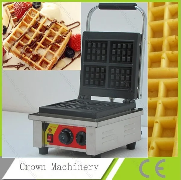 Электрическая квадратная Бельгийская вафельная машина из нержавеющей стали|machine
