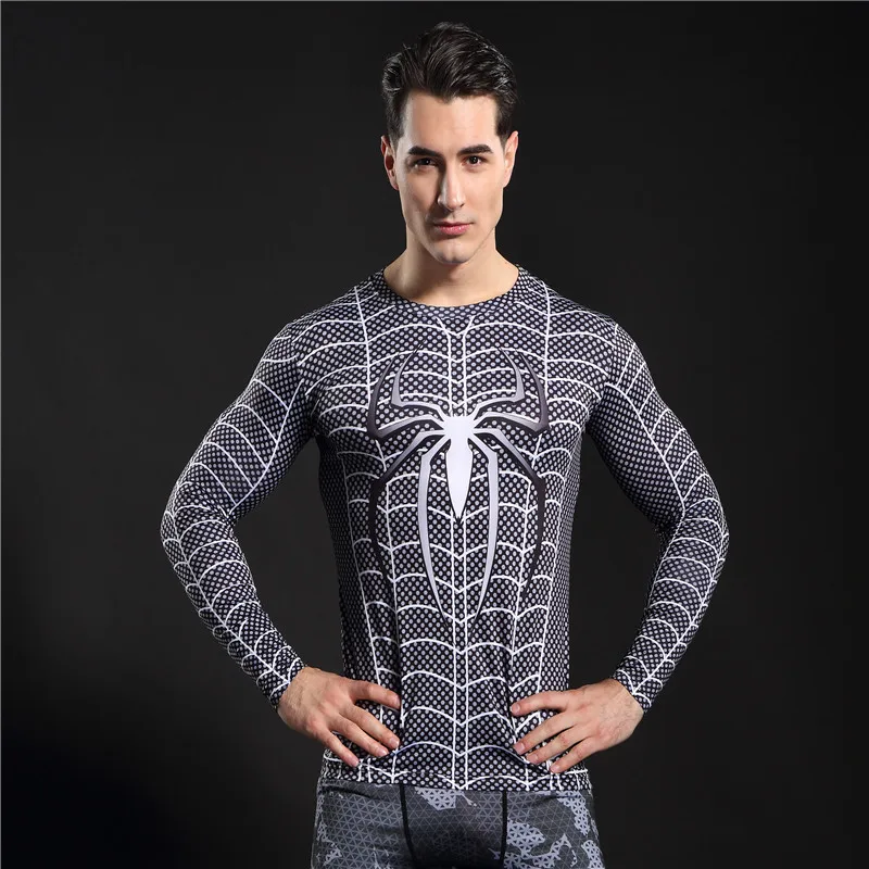 Мужские компрессионные лосины с длинным рукавом Термофутболка для фитнеса