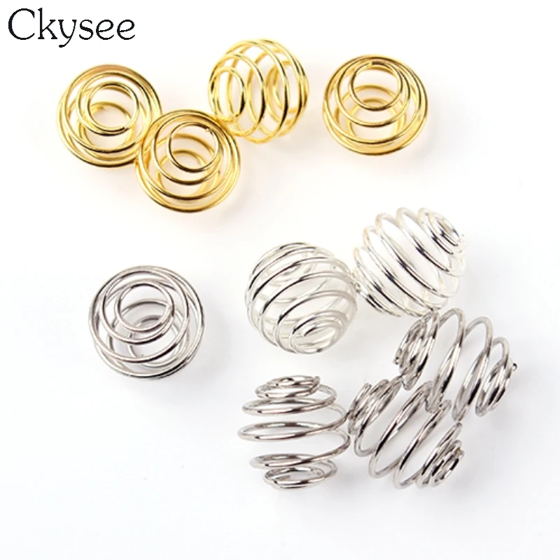 

50pcs/lot Gold/Silver/Rhodium Color Spring End Caps Crimp Beads Covers Connectors for Diy Necklace Jewelry Making Materials