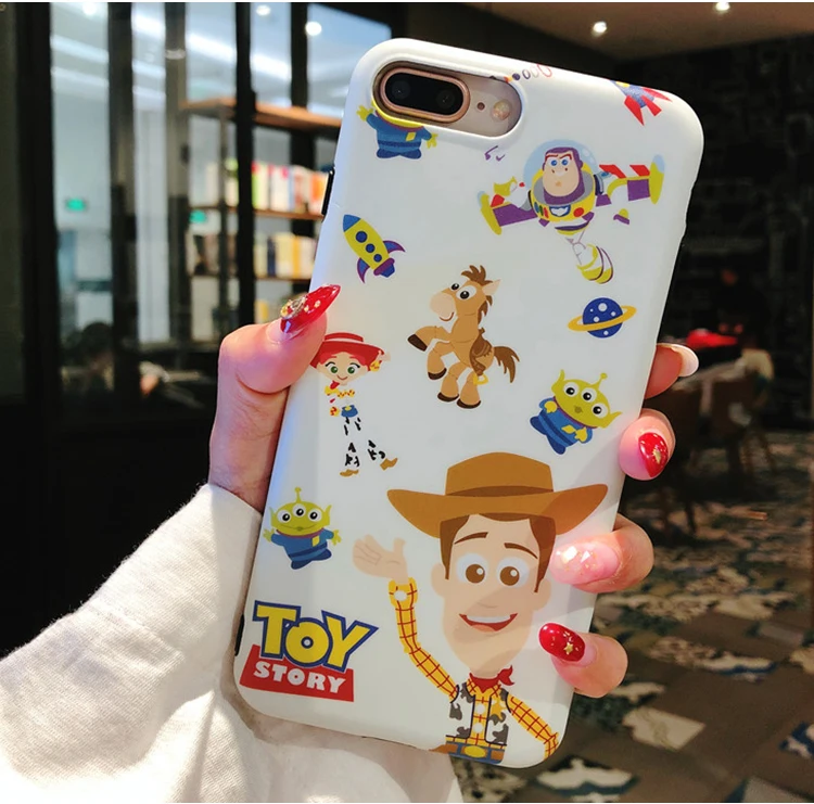 Для iPhone 8 8plus История игрушек Базз инопланетянин чехол + закаленное стекло экран