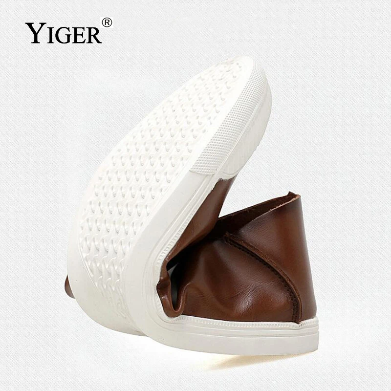 YIGER/Новинка мужские лоферы из натуральной кожи Мужская обувь для отдыха летняя