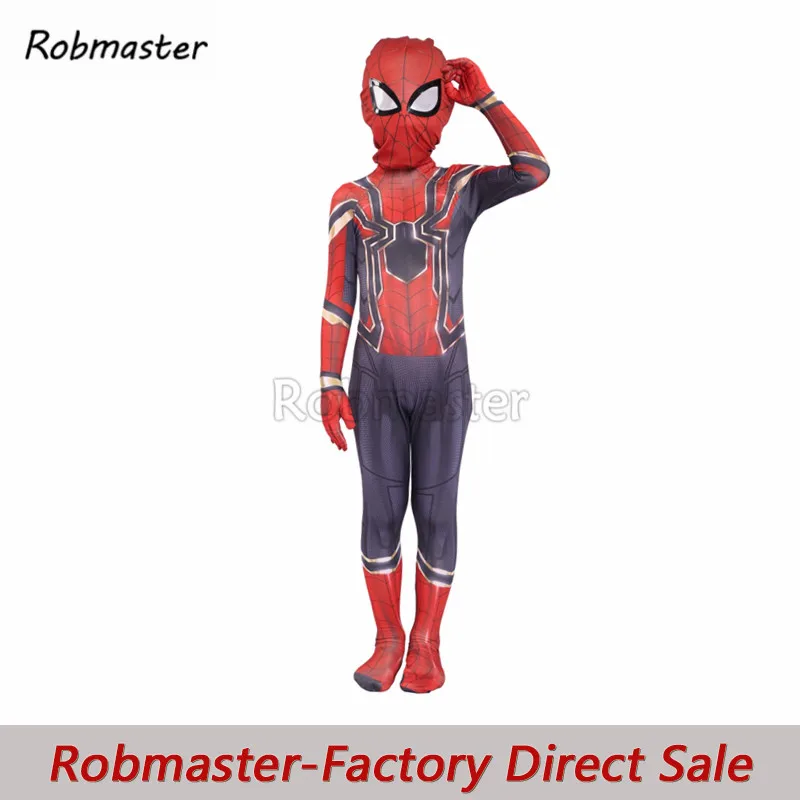 Newest Iron Spiderman Cosplay Costume Avengers Spider Zentai for Kids Boys Halloween Superhero Spiderman Bodysuit Suit Jumpsuit