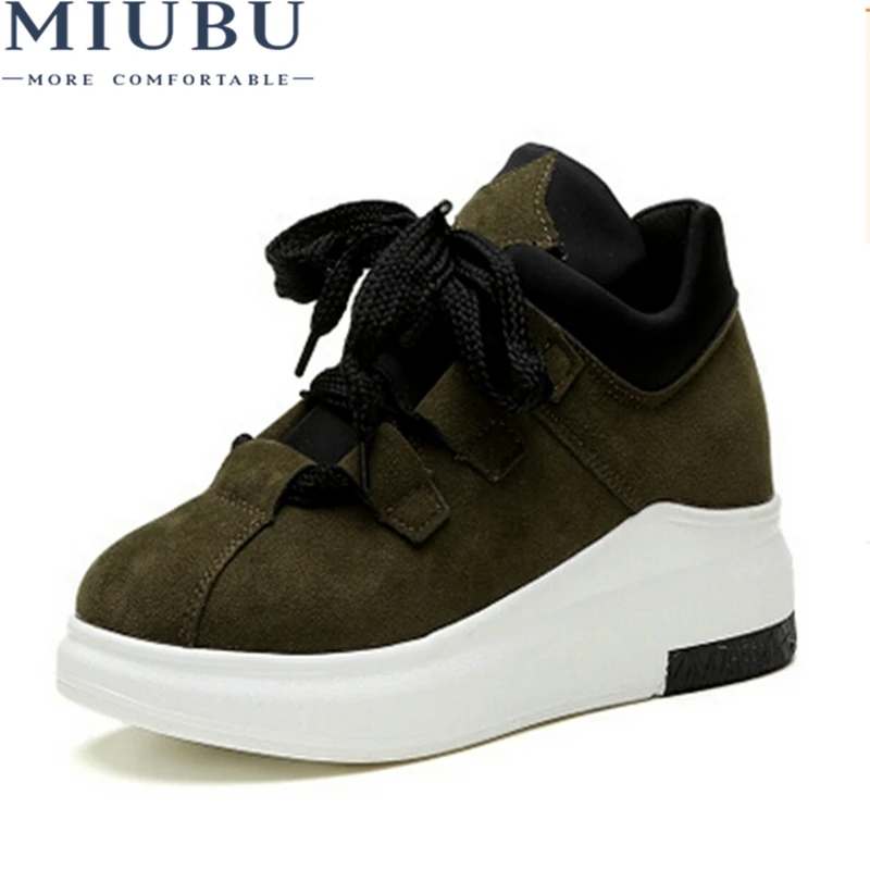 MIUBU/Брендовые женские кроссовки на платформе сезон весна осень удобная дышащая