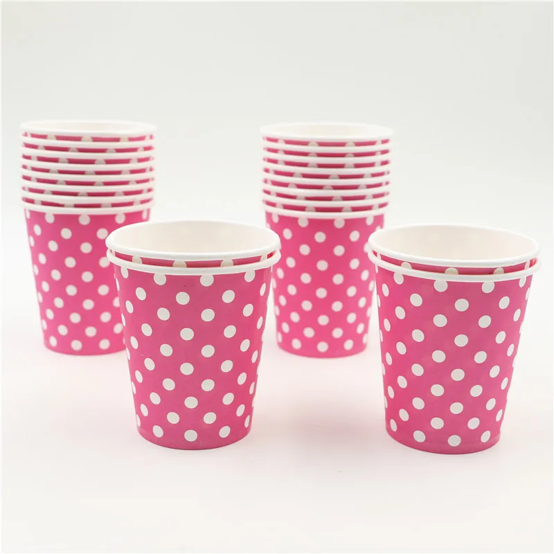 10pcs \ серия розовый горошек Baby Shower украшения Бумага GlassKids выступает с днем День