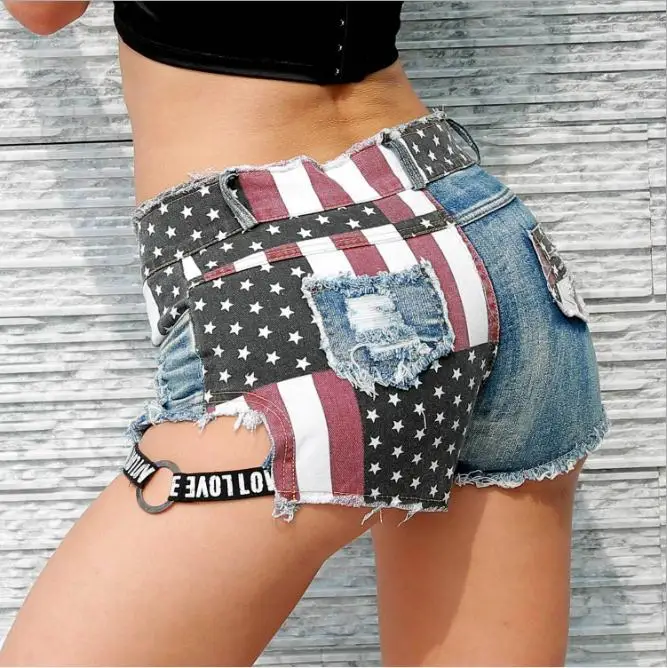 

Letter Bandage Button New Summer Fashion Hole Denim Shorts Sexy Mini Ripped Hole Jeans Female Nightclub Dance Shorts Skinny D72