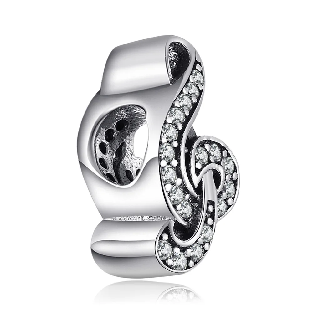 JewelryPalace Treble Clef 925 Sterling Silver Beads Charms Silver 925 Original For Bracelet Silver 925 original Jewelry Making
