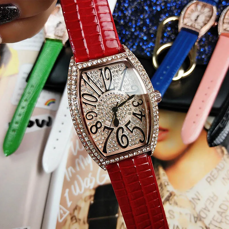 

2019 Woman Watches Ladies Female Luxury Brand Lady Crystal Fashion Tonneau Quartz Women Wrist Watches For Women Relogio Feminino