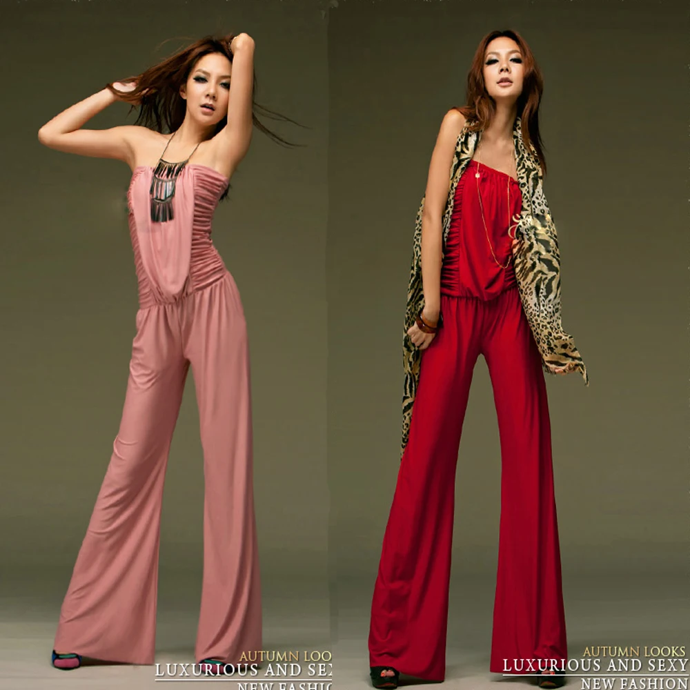 6232 2012 summer slim tube top casual one piece boot cut all match dress pants trousers|trousers elastic|pants golftrousers |
