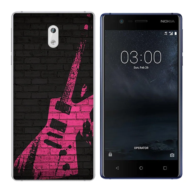Мягкий ТПУ для Nokia 3 чехол Nokia3 Силиконовая задняя крышка Чехлы телефона с принтом 5