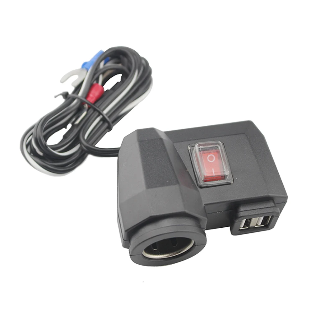 Водонепроницаемый мотоцикл двойной USB зарядное устройство прикуриватель