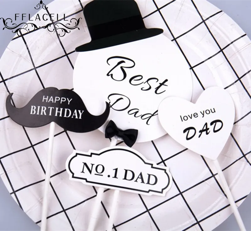 FFLACELL лучший папа Счастливый День отца с днем рождения Топпер на торт день