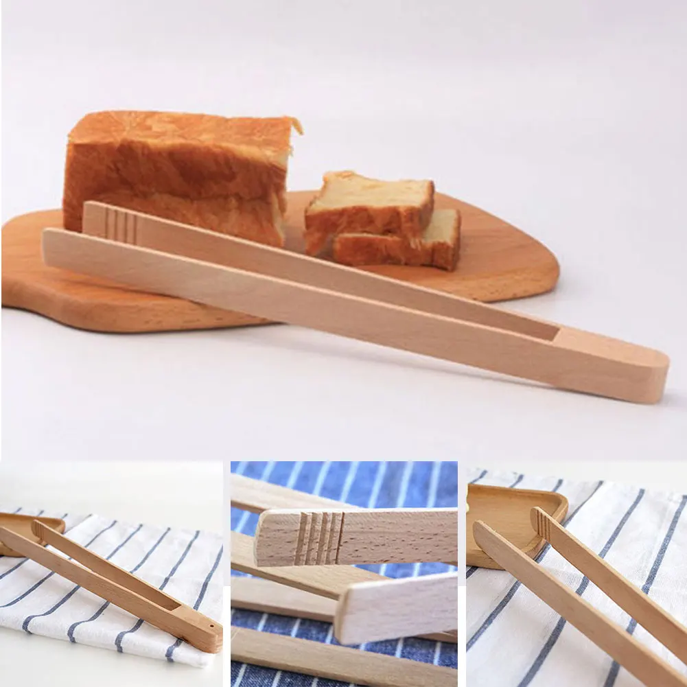 20cm*4cm / 30cm*6cm Wooden Food Clips Toast Tongs Toaster Bacon Clamp Sugar Ice Tea Tong Salad Kitchen Clipping Tool | Дом и сад