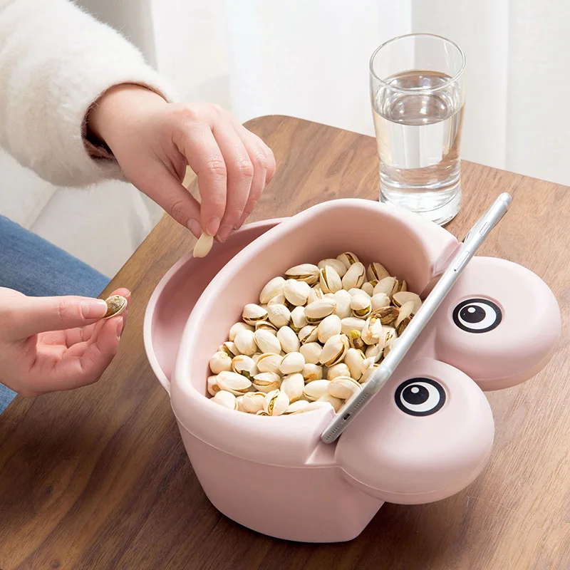 Cartoon Double-layer Dried Fruit Plate Organizer Creative Lazy People Melon Household Plastic Candy Dish Snack Storage Box | Дом и сад