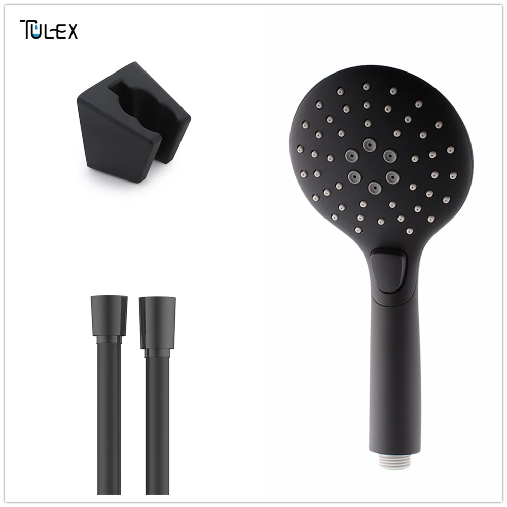 TLH041-SET TULEX черная душевая головка ручной ABS пластиковый распылитель для ванной комнаты экономия воды четыре функции для Форсунка для ванной Замена бустера - Цвет: TLH041-SET