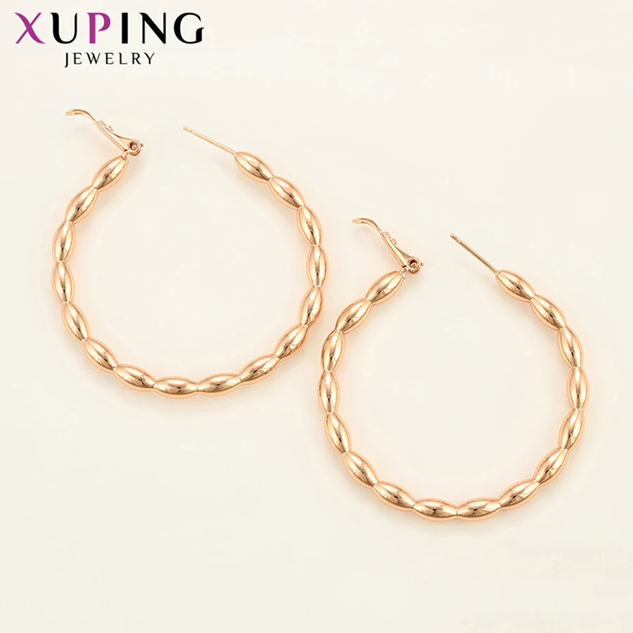 Xuping, Розовая позолота, цветные, Классические, модные, большие серьги-кольца для женщин, элегантные ювелирные изделия, подарок на день матери, ss133.4-97389