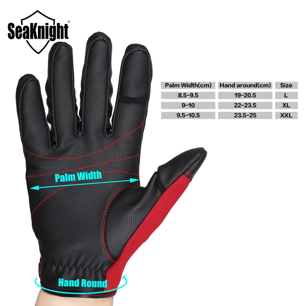 Перчатки для рыбалки SeaKnight SK02 из искусственной кожи 1 пара/лот X XL XXL неопреновые