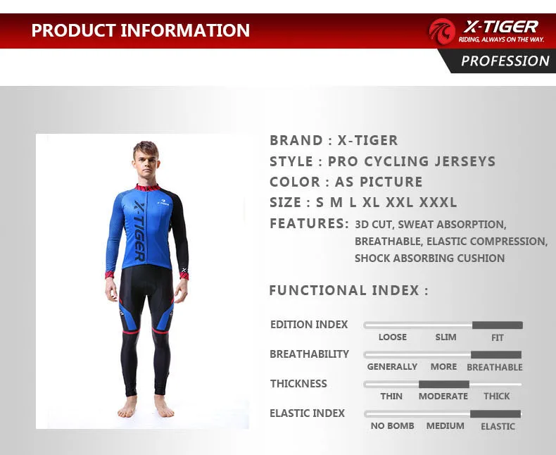 X-Tiger, длинный рукав, Pro, Велоспорт, Джерси, набор, весна, MTB, велосипед, одежда, одежда для велосипеда, Ropa, Майо, Велоспорт, набор