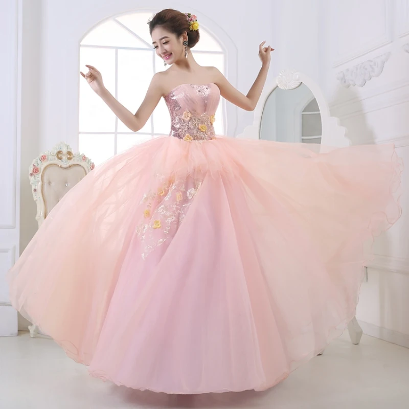 Розовый Quinceanera Платья Блесток Бисера Пром Маскарад Бальные Vestidos De 15 Anos Дебютантка