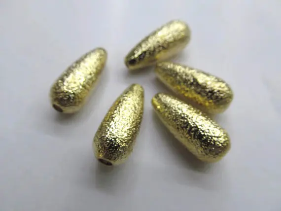 

50pcs 8x20mm Matte Gold Brass Connector ,drop peach charm bead