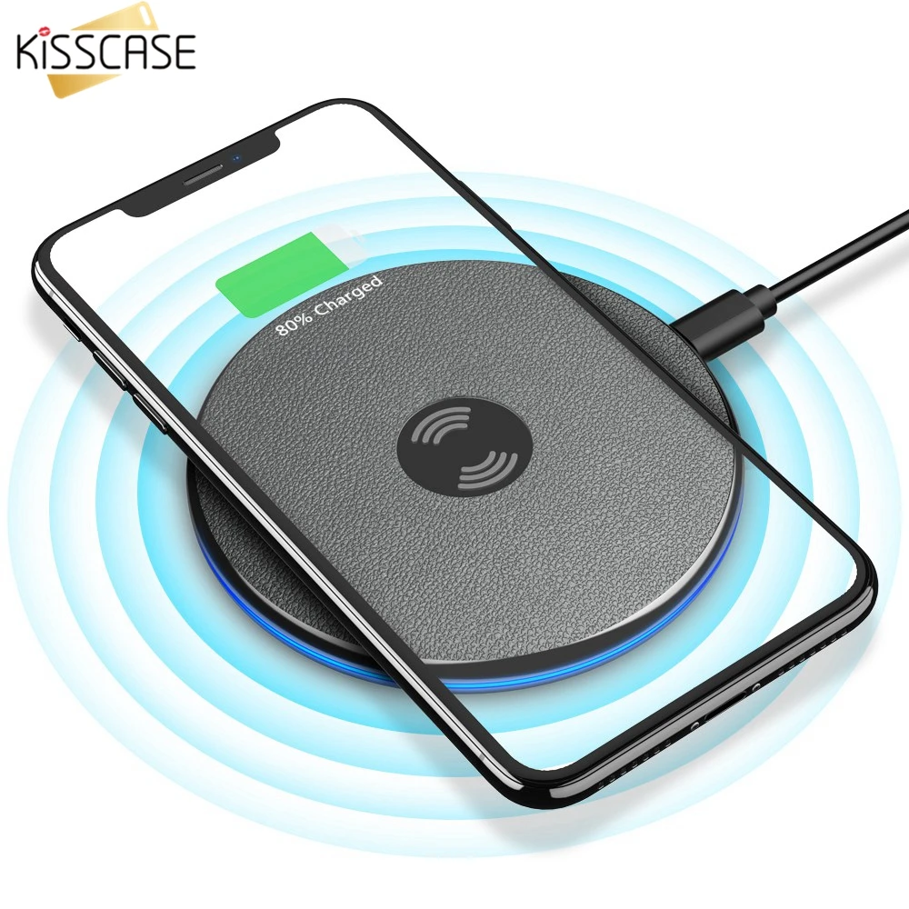 KISSCASE 5 Вт Qi Беспроводное зарядное устройство для iPhone X Xs MAX XR 8 USB Pad Быстрая зарядка