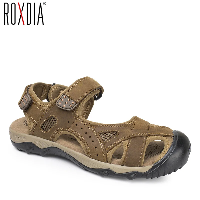 ROXDIA размера плюс 39-48 мужские сандалии из натуральной коровьей кожи летние мужские сандалии-гладиаторы модная мужская пляжная обувь RXM047