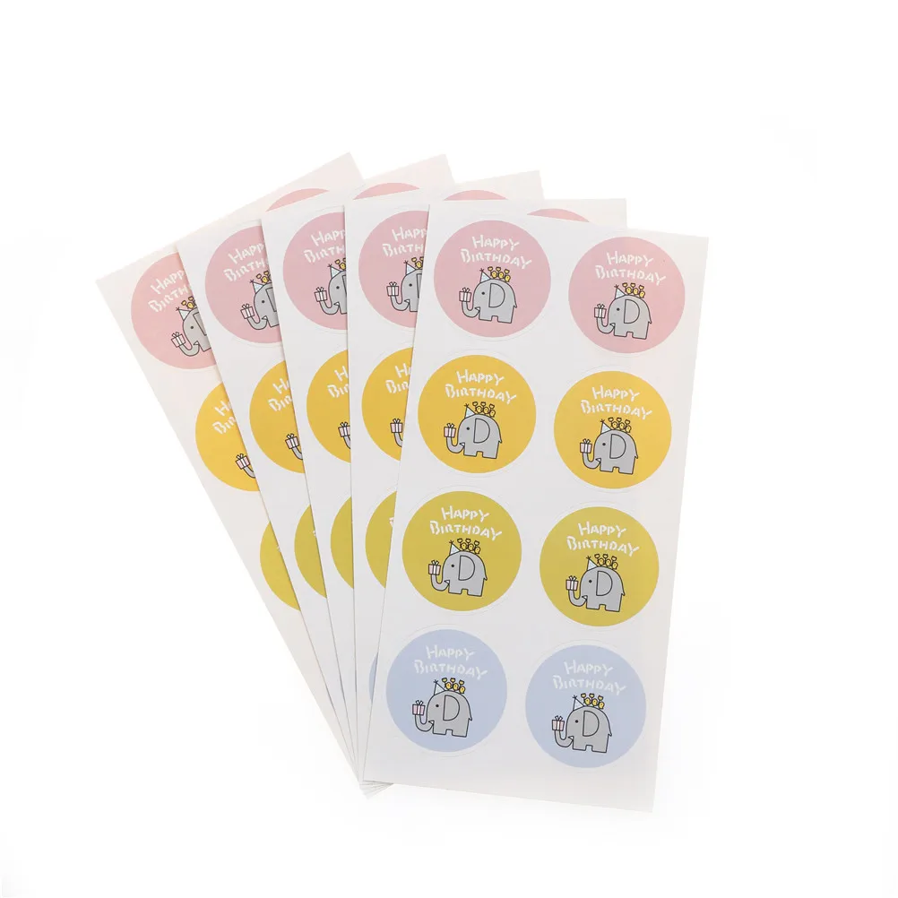 40 шт./компл. наклейки для запечатывания с днем рождения милый слон печенье