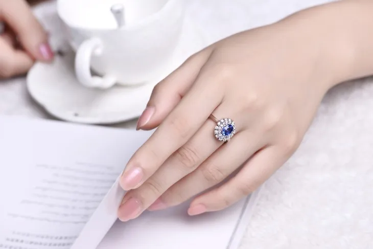 ZOCAI кольцо Au750 18 К white gold 1,6 CT Сертифицированный подлинной кольцо с сапфиром ювелирных камней fine jewelry W06157