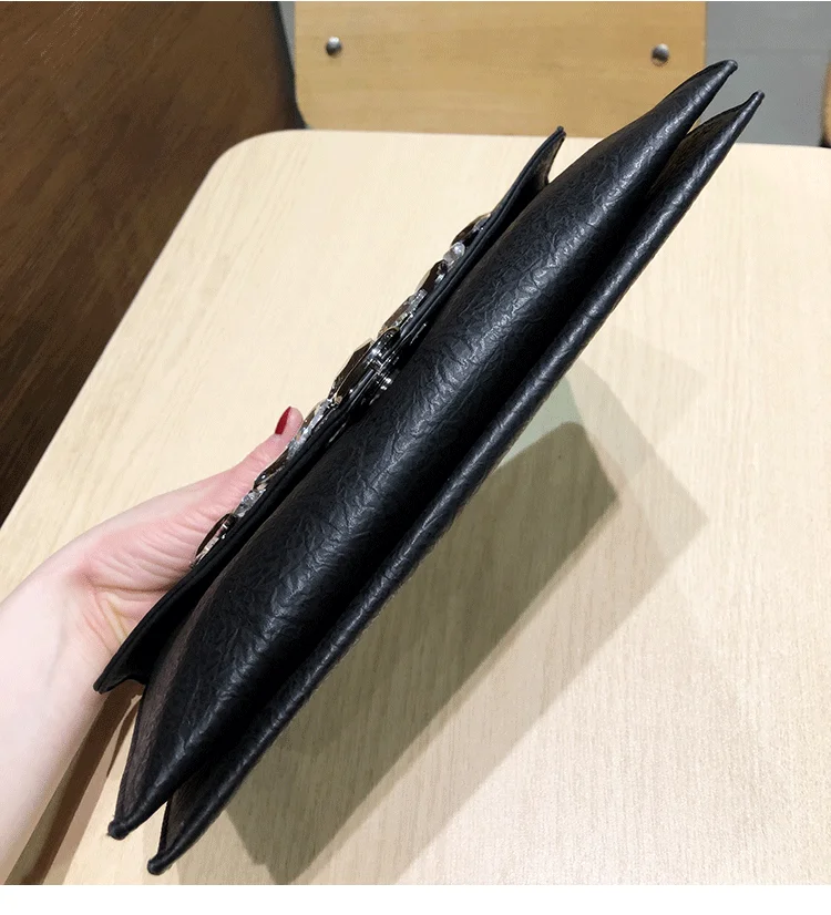 Korean Style Diamond Clutch Bag PU Leather Fashion Clutches Bags Solid Color Big Purse Women Shoulder Bags Crossbody Pack Gifts