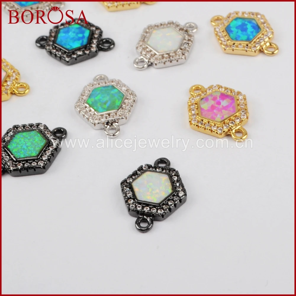 Borosa черный серебристый цвет золото Druzy шестиугольник cz микро проложить