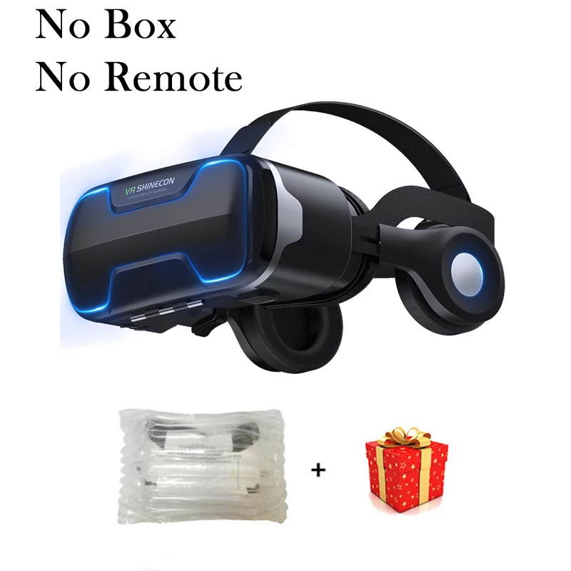 No Box No Remote VR Shinecon G02ED шлем 3D очки Виртуальная реальность гарнитура для iPhone Android смартфон очки шлем Lunette набор - Цвет: No Box No Remote