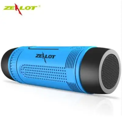 Синий Zealot S1 Bluetooth динамик открытый велосипед портативный сабвуфер бас беспроводной динамик s power Bank+ светодиодный свет+ крепление на велосипед+ карабин - Цвет: Синий