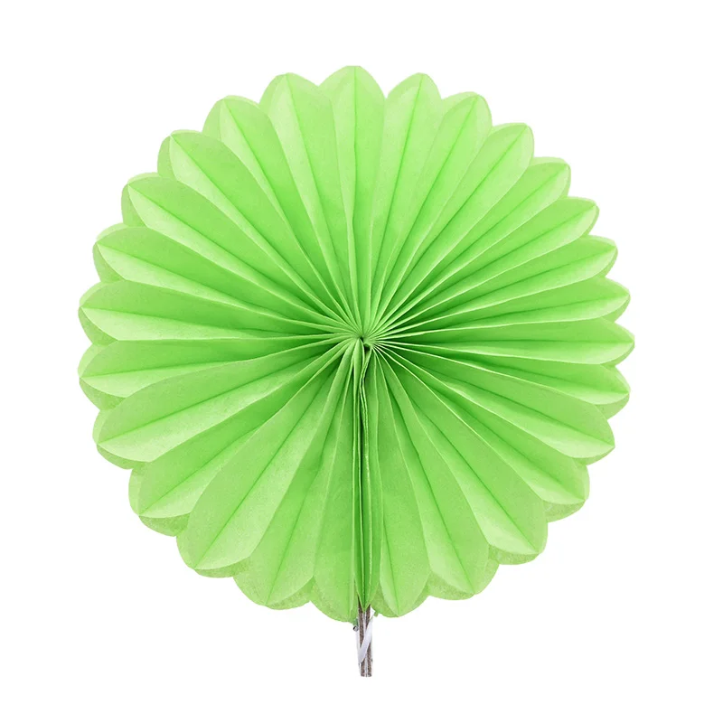 PF17 lime green 1 шт. 10/15/20/25/30 см ткани Бумага вентилятор флюгеры подвешивания цветочных Изделия из бумаги для вечерние, хороший подарок на день рождения, свадьбу, украшение 8 - Цвет: PF17 lime green