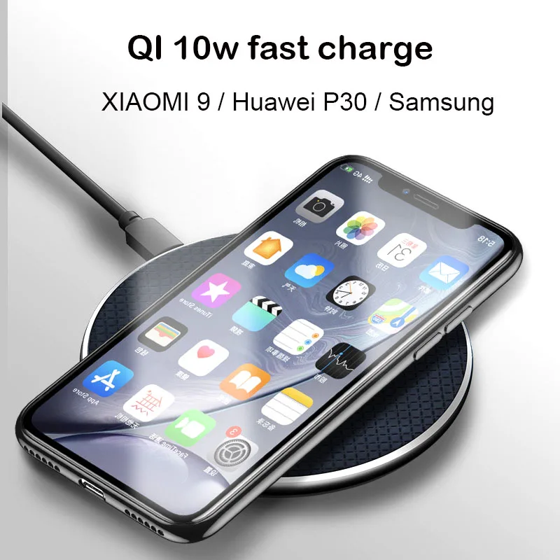Qi Беспроводное зарядное устройство 10 Вт быстрое для samsung s10 s9 NOTE 9 xiaomi mi9 huawei mate 20RS