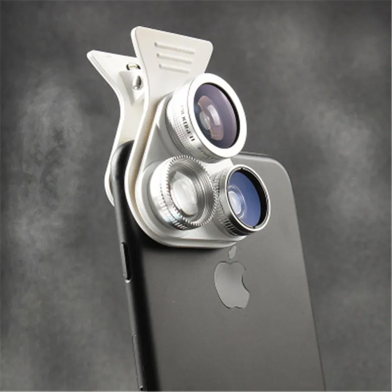 White Camera Lens HD Объективы для телефона профессиональные 2.5X телеобъектив 180 градусов Рыбий глаз 0.62X широкоугольный 15X макро CPL объектив камеры комплект для смартфона - Цвет: White Camera Lens