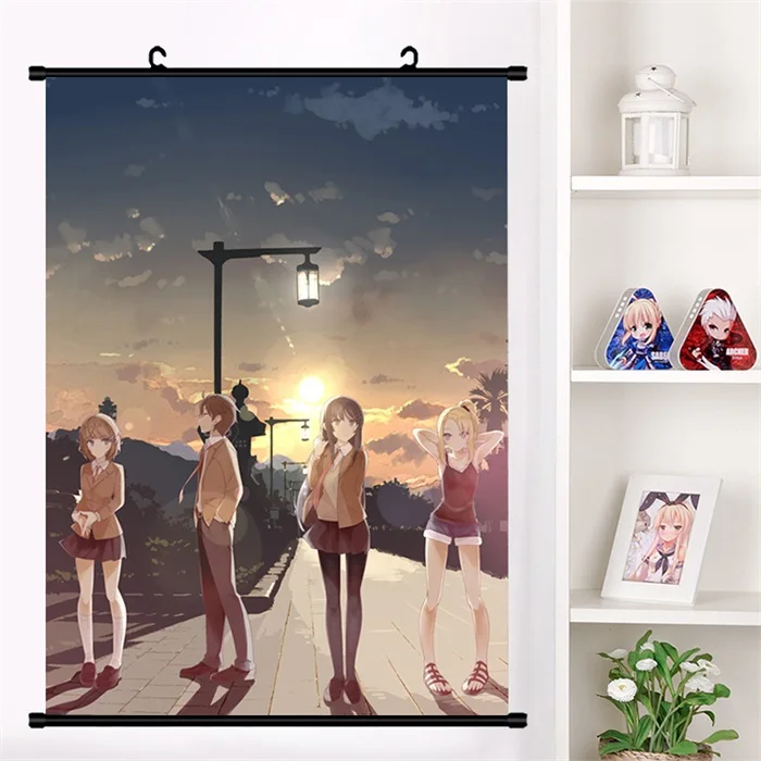 C Японское аниме Seishun Buta Yarou серия Sakurajima Mai Косплей настенный свиток Фреска плакат настенный висячий плакат отаку домашний декор сбор - Цвет: C